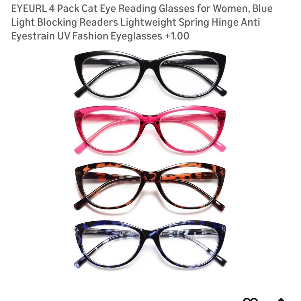 Readers - 4 pack reading glasses +1.00 - Picture 2 of 2